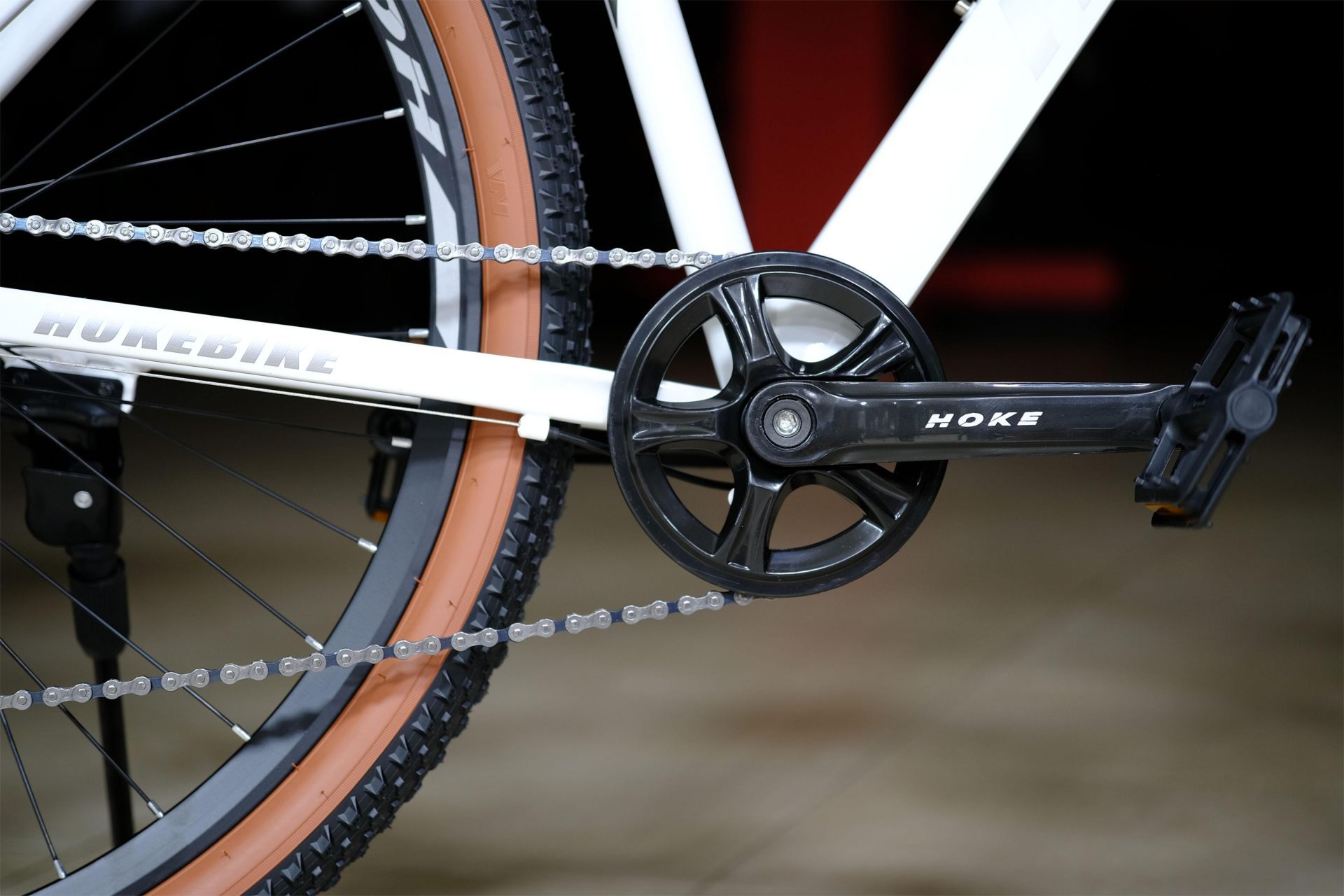 Система (шатун) сталь 36T под квадрат HOKE ONE WAY 29 белый-серый 19